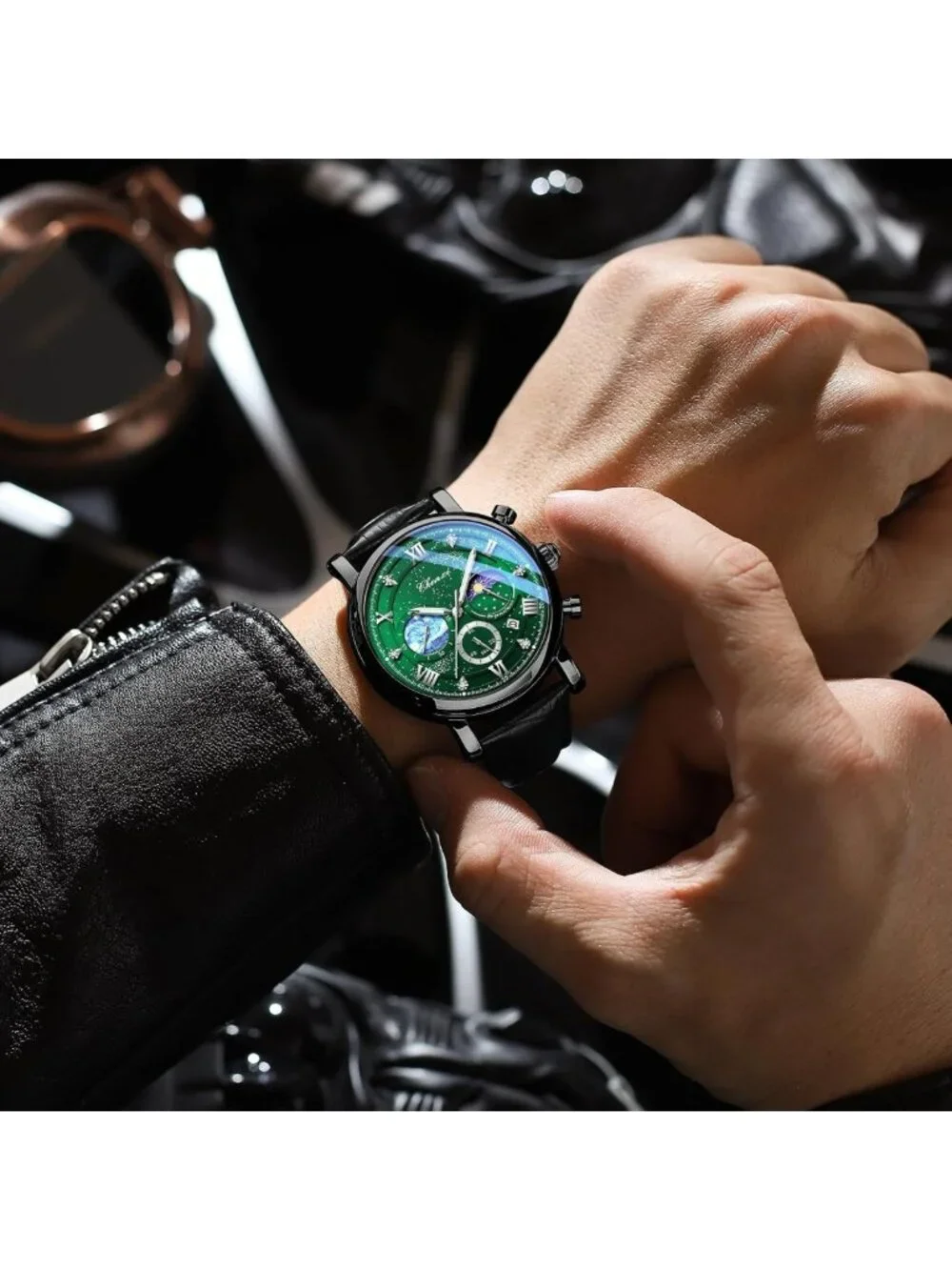 Stylish Men's Chronograph Analog Watch | Classic Business Dress Leather